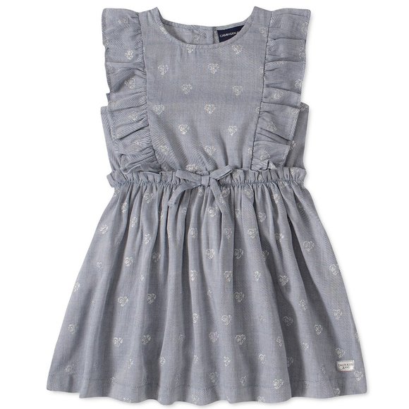 Calvin Klein Other - Calvin Klein Toddler Girl's Ruffled Chambray Dress NWT